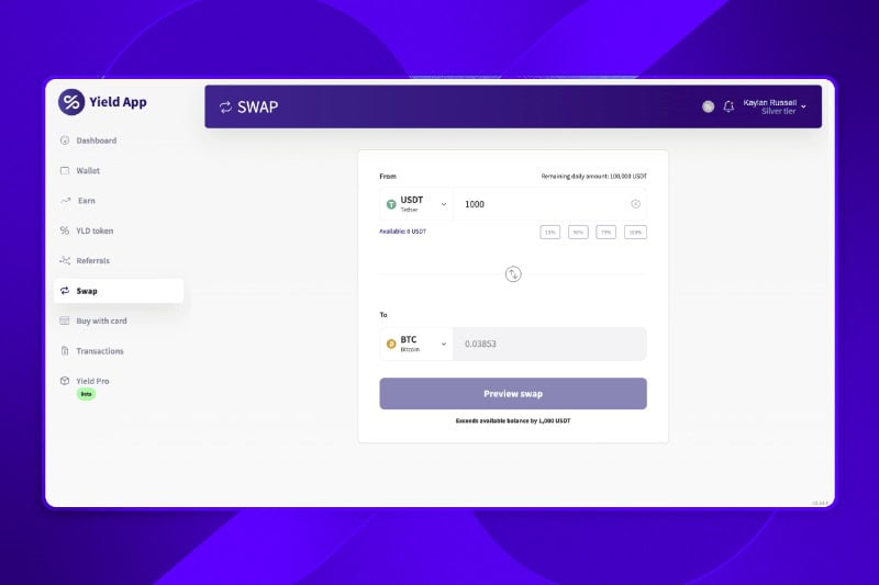 Yield App Swap