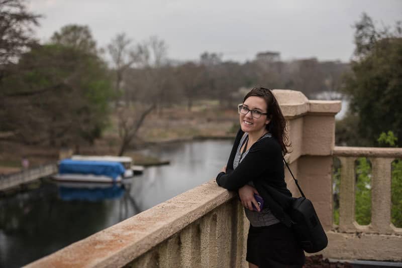 Brooke taking in the views from the Roof-Top deck overlooking Spring Lake