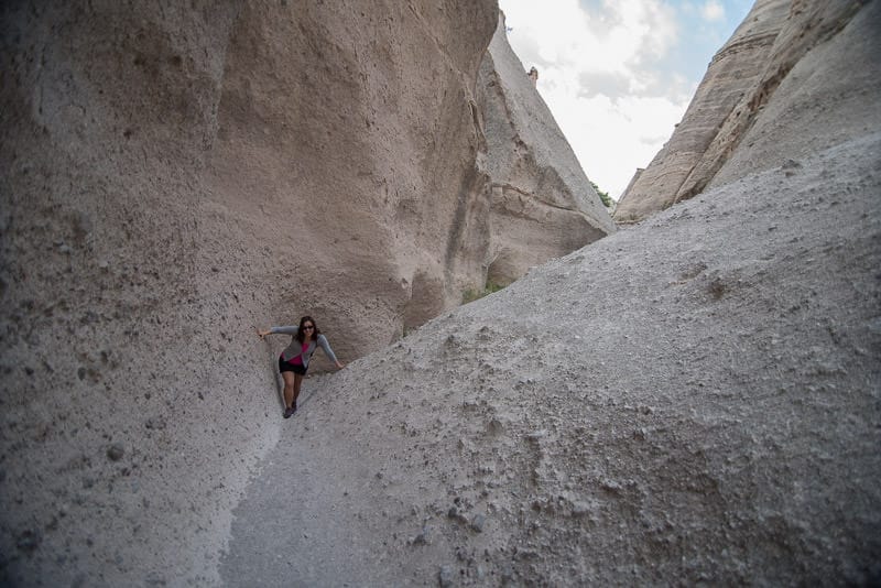 Brooke making her way through one of the unique sections of this beautiful trail