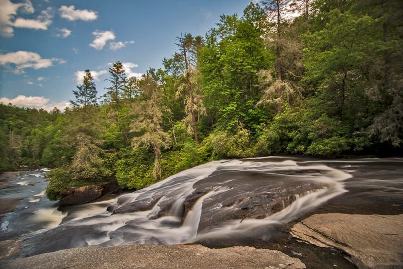 Looking down the river from a section of triple falls 