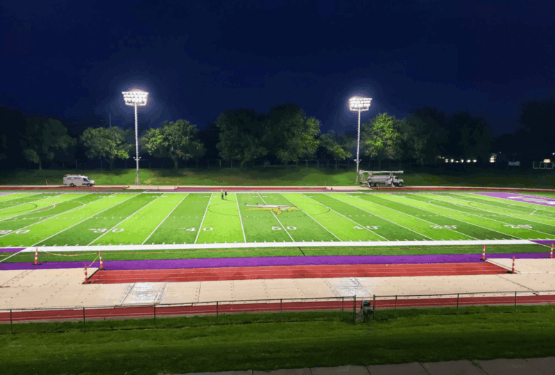 LED football field lights at Parkway North High School