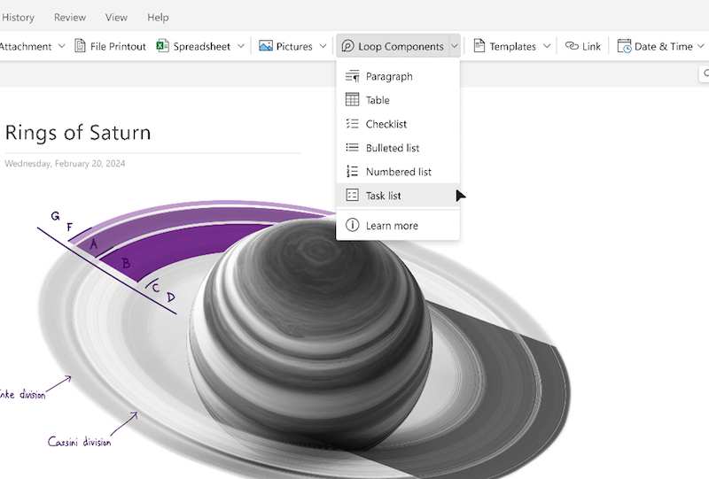 Loop-Components-Feature-on-Microsoft-OneNote-App