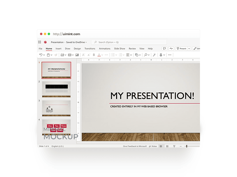 PowerPoint: ekran laptopa z panelem miniatur slajdów w układzie siatki PowerPoint: ekran laptopa z panelem miniatur slajdów w układzie siatki