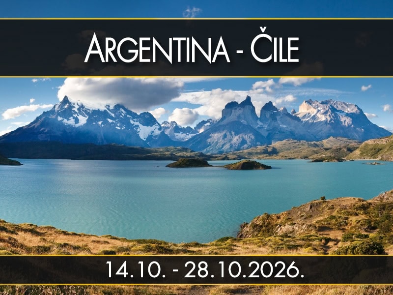 Planinski vrhovi Tores del Paine iznad tirkiznog jezera u Patagoniji