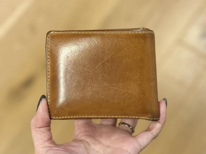 ナチュラルヌメ　二つ折り財布(小銭入れ付き)｜エイジング後