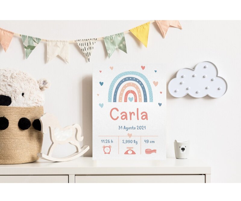 Natalicio Arcoíris con Corazones