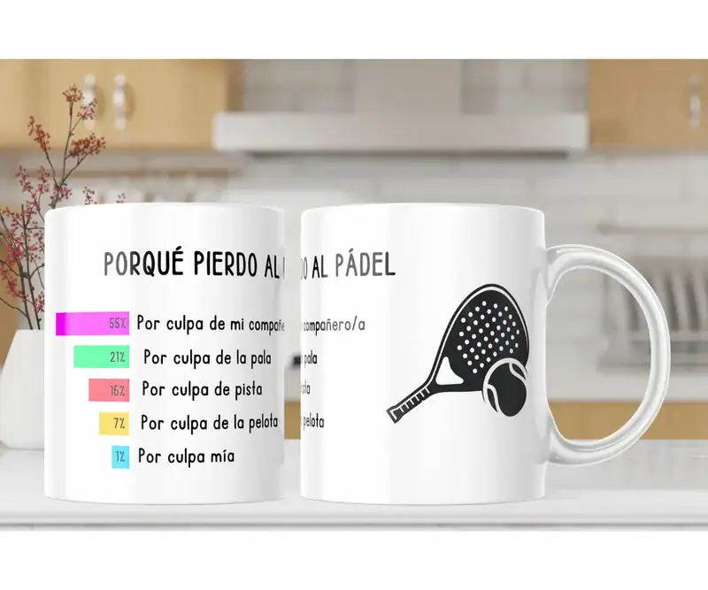 Taza "Porqué Pierdo al Pádel"