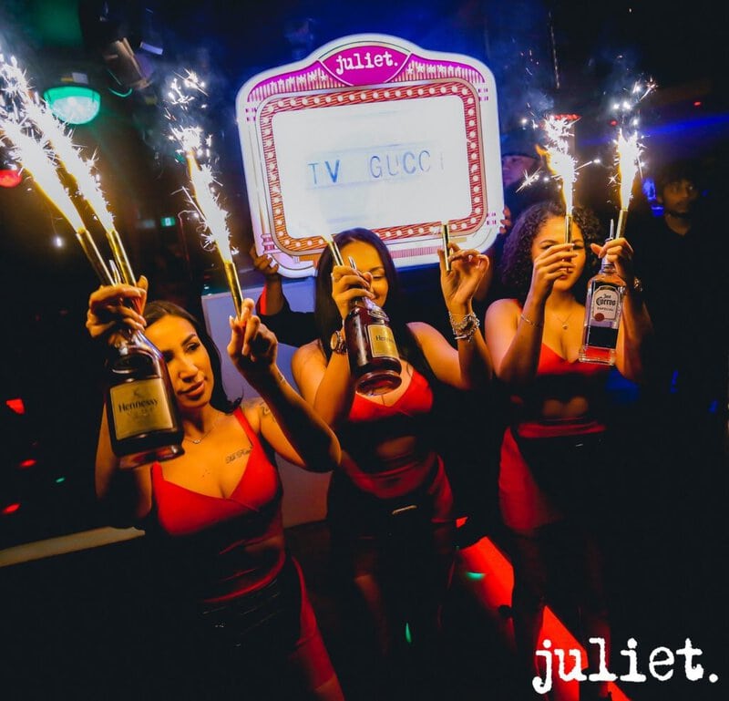 TV Gucci at CALL HER JULIET with Hennessy VSOP bottles