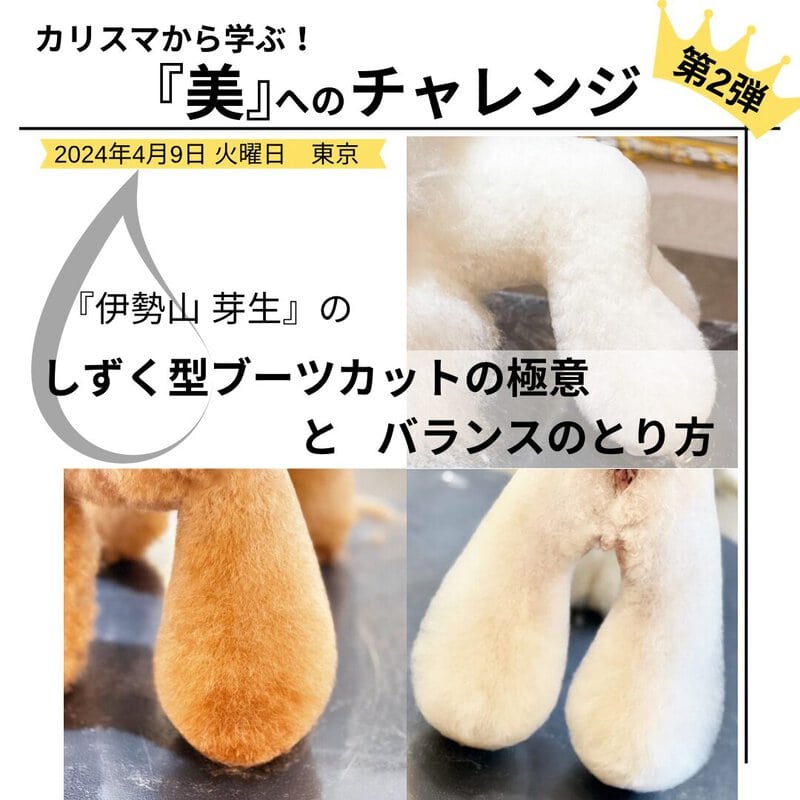 １日目 しずく型ブーツカットの極意 と バランスの取り方 【4月9日、10日『伊勢山芽生』さんの特別セミナー開催決定！】