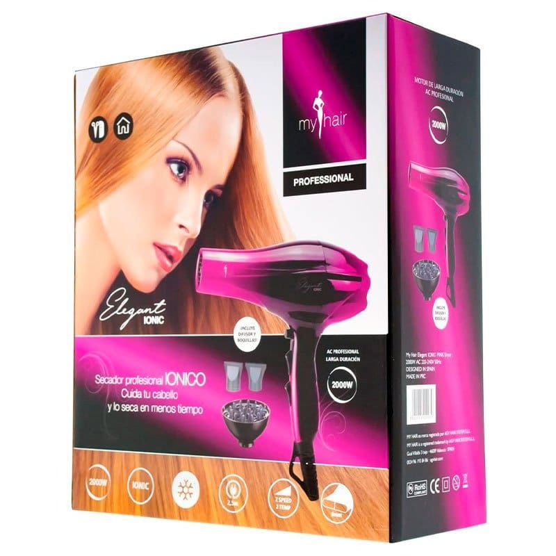 Secador-profesional-ionico-elegant-MY-HAIR-rosa- distribuiciones ti