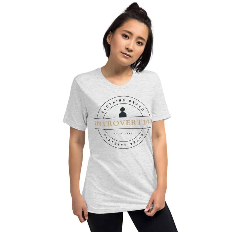 iNTROVERT100 Clothing Brand short sleeve white t-shirt