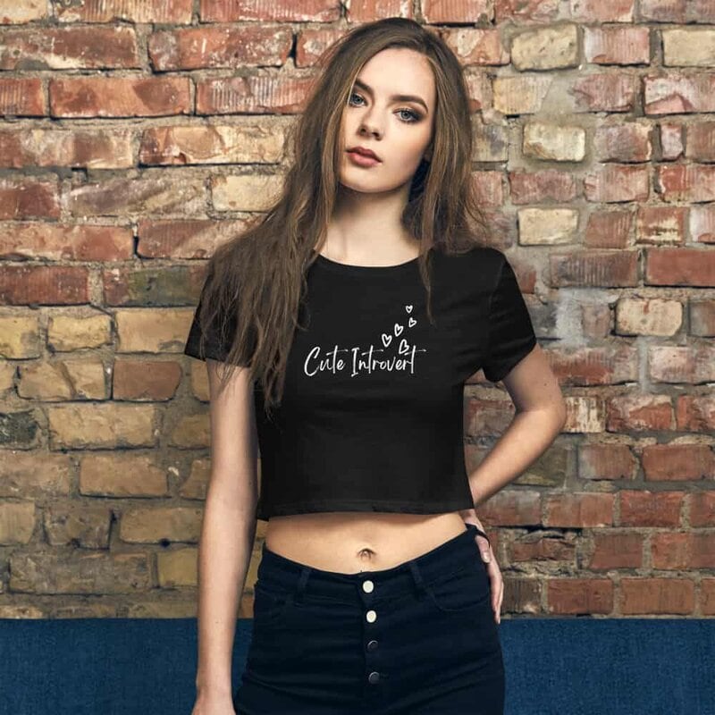Cute Introvert Women’s Crop Black Tee