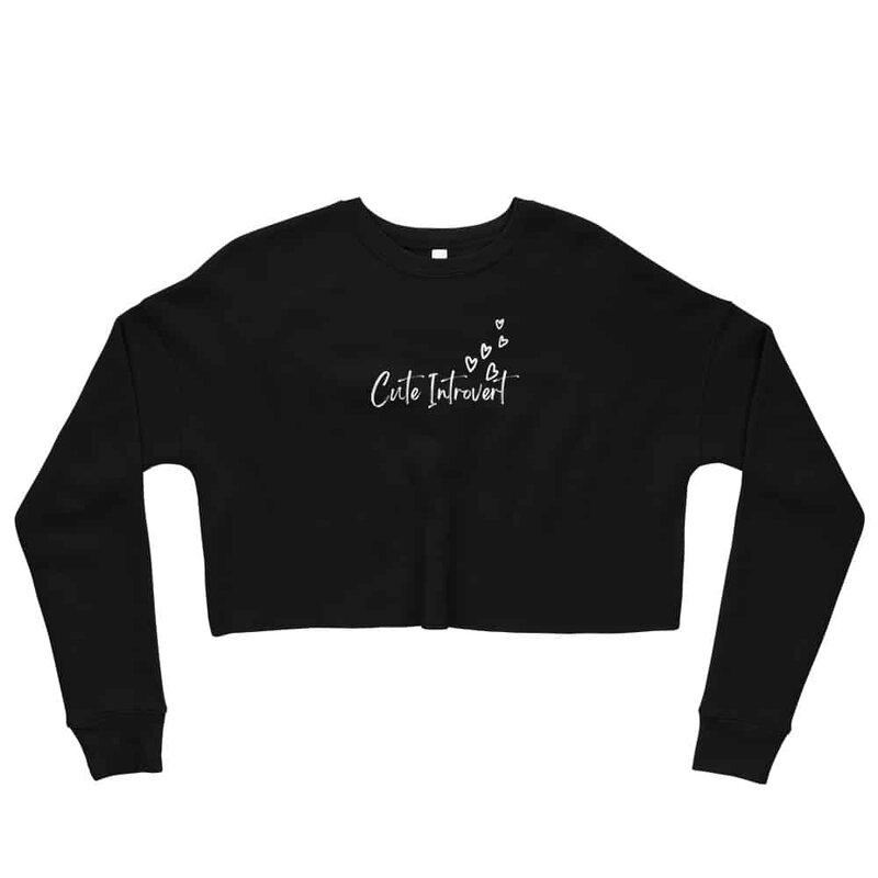 Cute Introvert Women’s Crop Black Sweatshirt