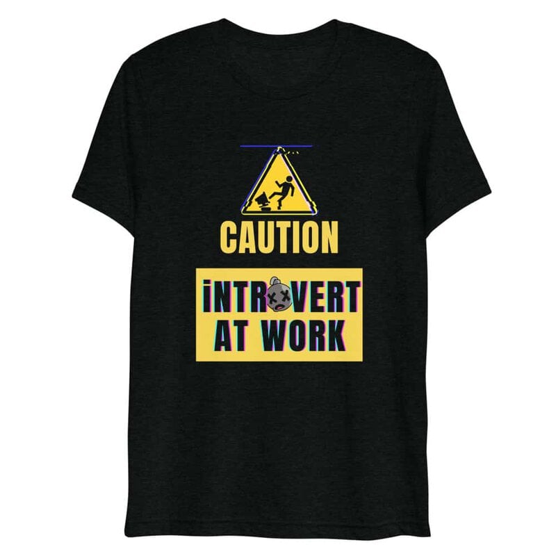 Introvert at Work Short sleeve unisex black t-shirt