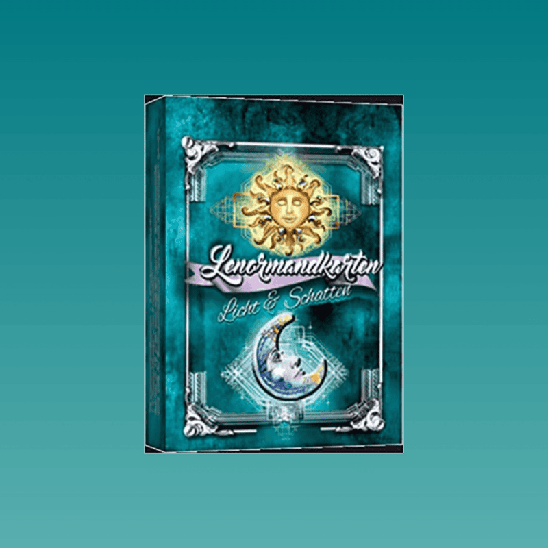 Jetzt online kaufen! Lenormandkarten zum Kartenlegen – Das Licht und Schatten Lenormand mit eleganten bunten Motiven und 7 Extra-Karten!