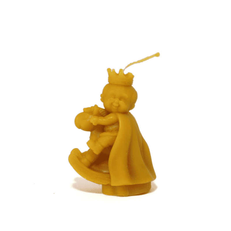 Świeca dziadek na bujanym koniu