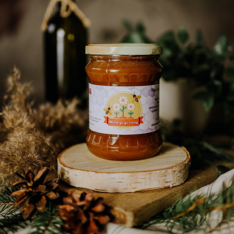 miód gryczany z pasieki Wąchock słoik