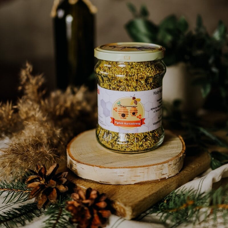 Pyłek pszczeli kwiatowy 300g – kolorowe kuleczki z pasieki w okolicach Wąchocka