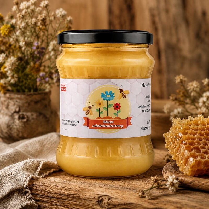Miód wielokwiatowy wiosenny – naturalny miód z pasieki w Wąchocku