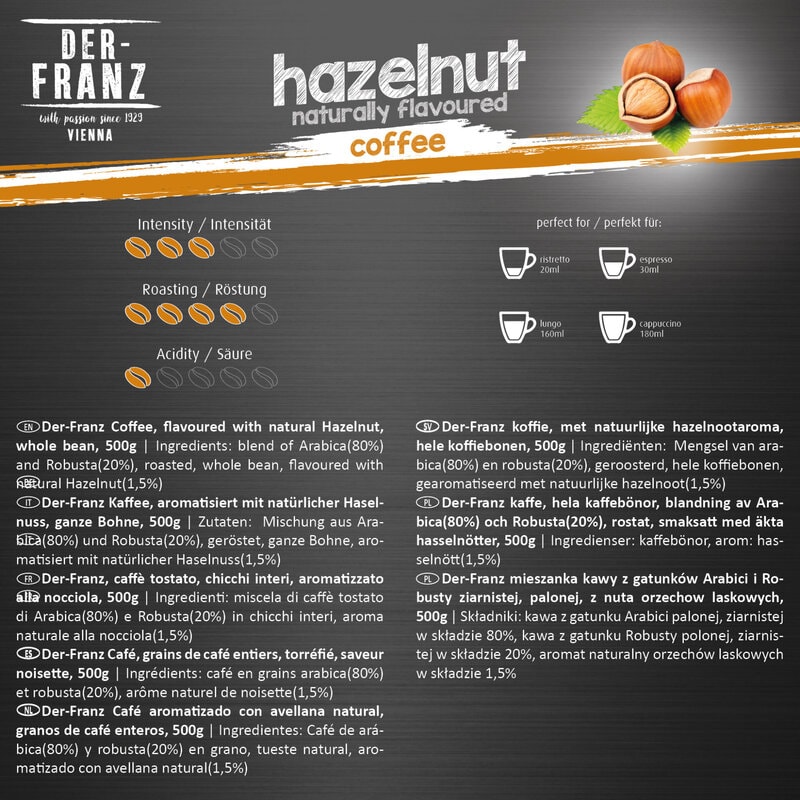 Kaffee aromatisiert mit Haselnuss, ganze Bohne, 1x 500g - Image 3