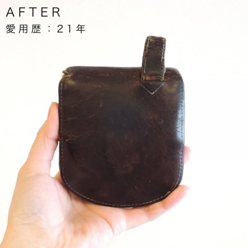 ナチュラルヌメ　ヒップポケット革財布（小銭入れ付き）｜エイジング後