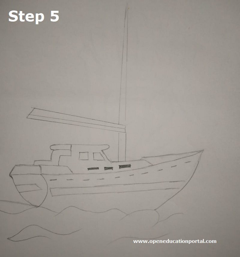 how to draw a ship step5
