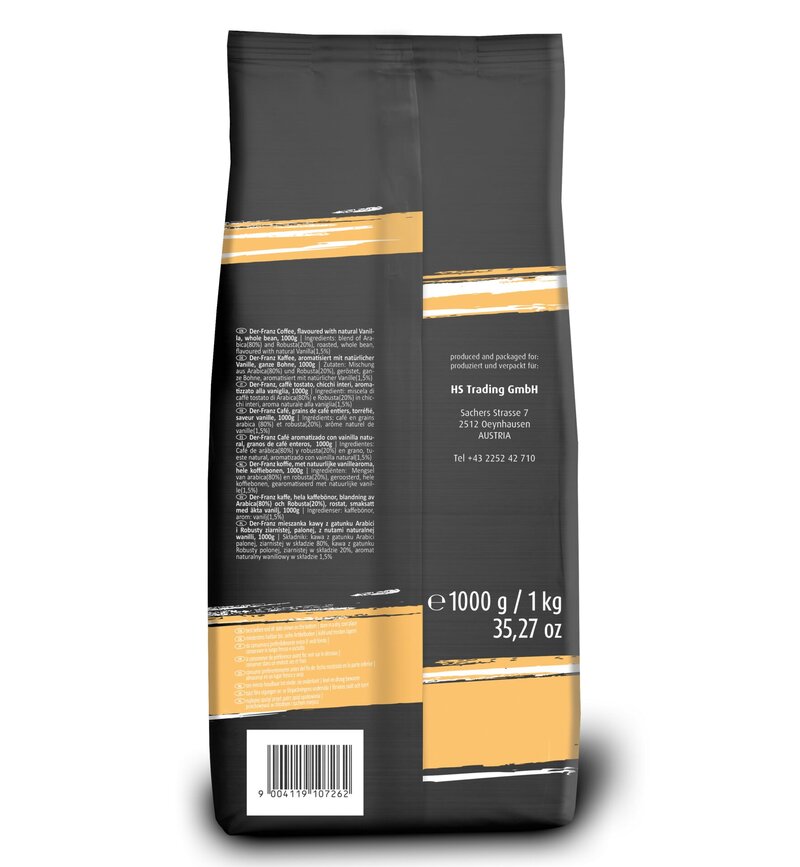 Kaffee aromatisiert mit Vanille, ganze Bohne, 1000g – Bild 2