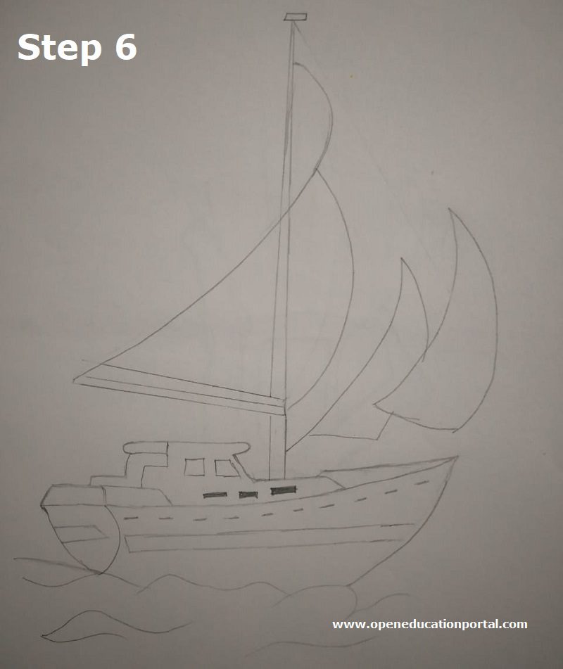 how to draw a ship step6