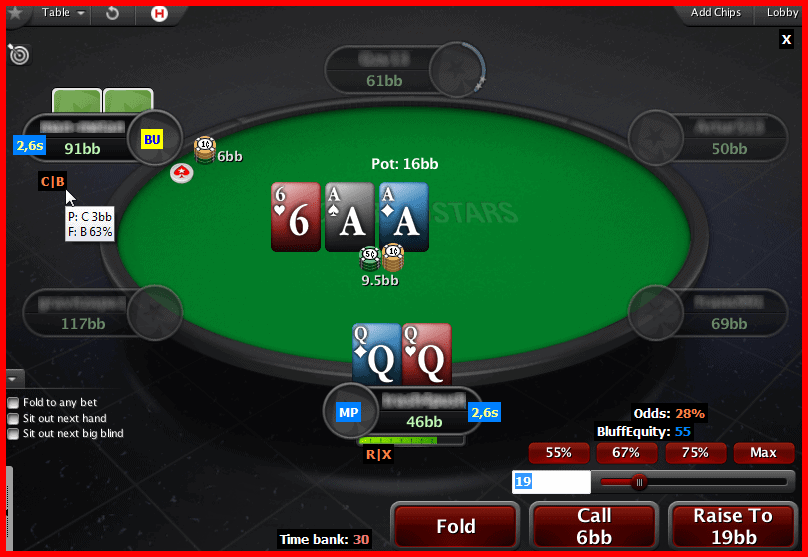 PokerStars table with Starscaption integration