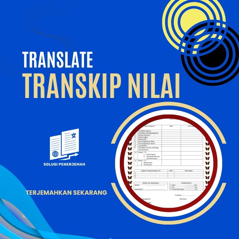 Translate transkrip nilai