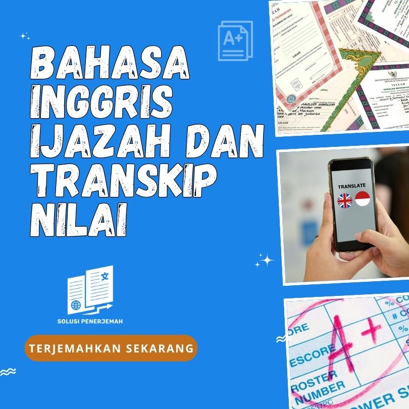Bahasa Inggris ijazah dan transkrip nilai
