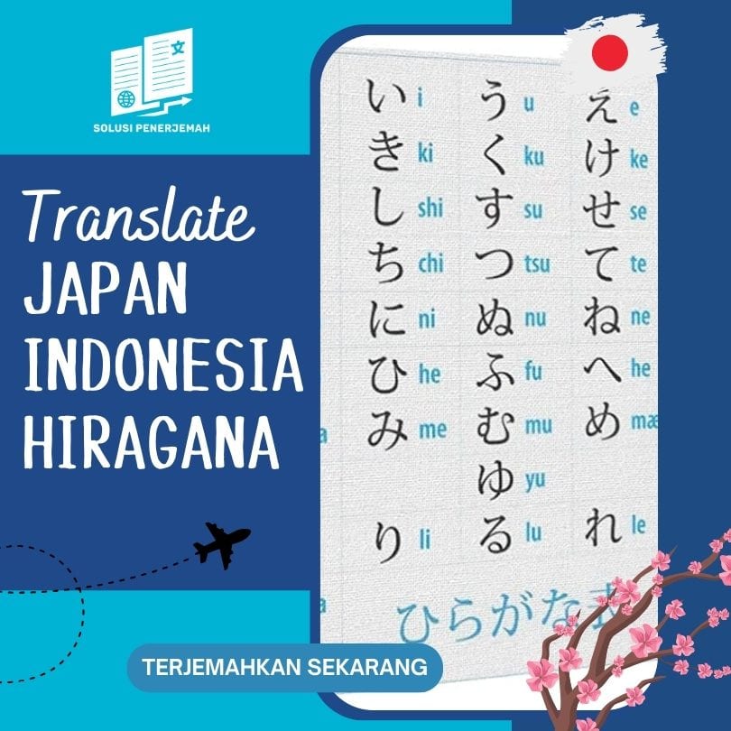 Translate Jepang Indonesia Hiragana