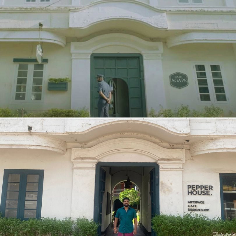 Premam filming locations in Fort Kochi showing exteriors of Cafe Agape