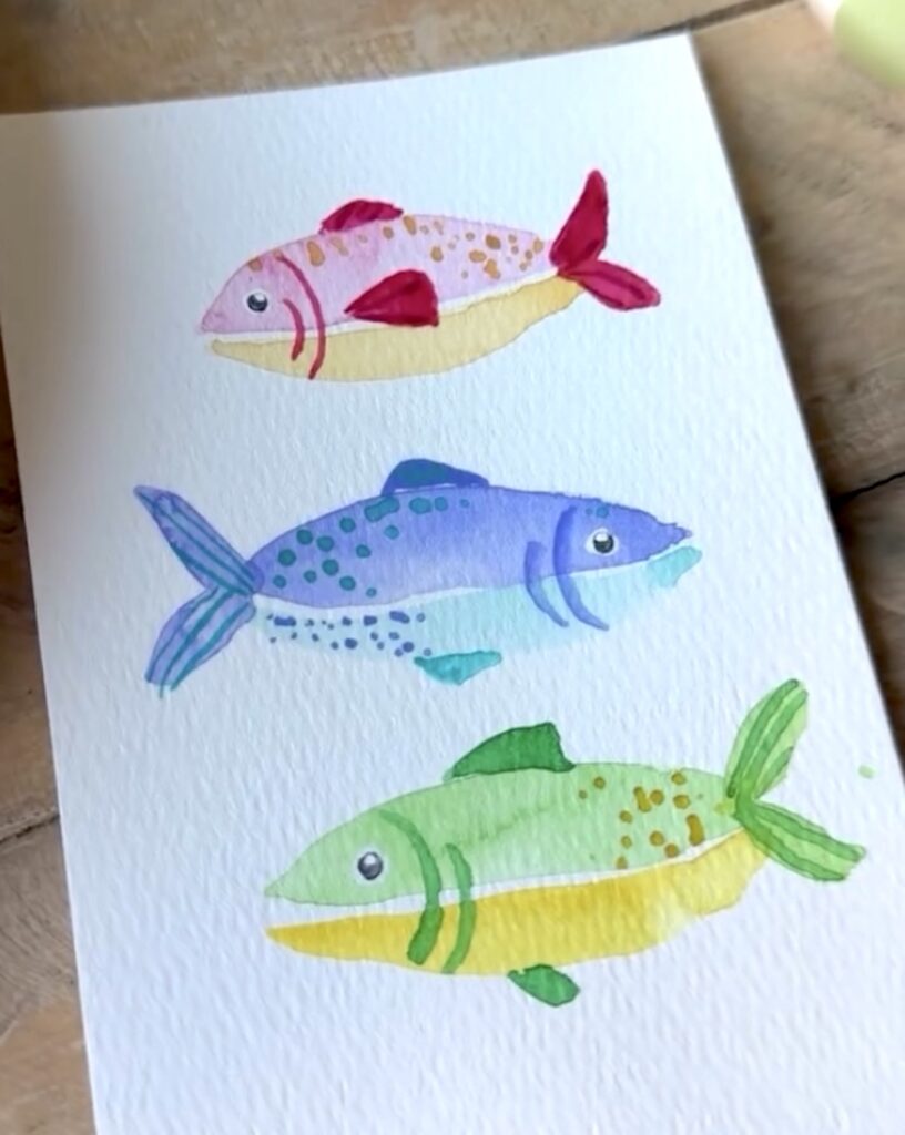 simple watercolour fish tutorial