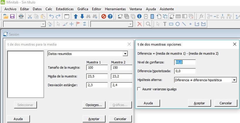 T de Student de igualdad de medias