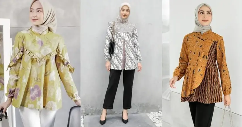 Inspirasi Model Baju Batik Kerja Wanita Berhijab