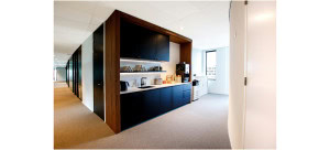 Office kitchen with a bean-to-cup coffee machine
