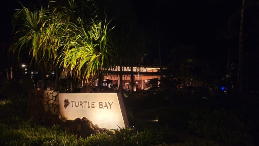 turtle bay resort at night