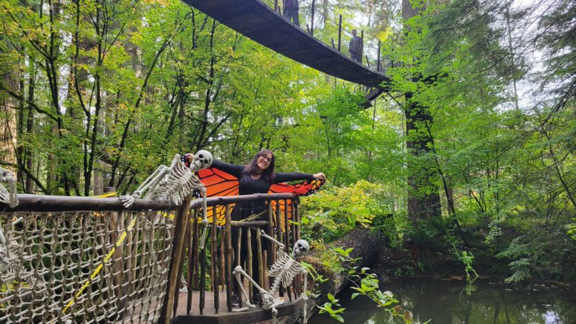 capilano suspension bridge park in fall