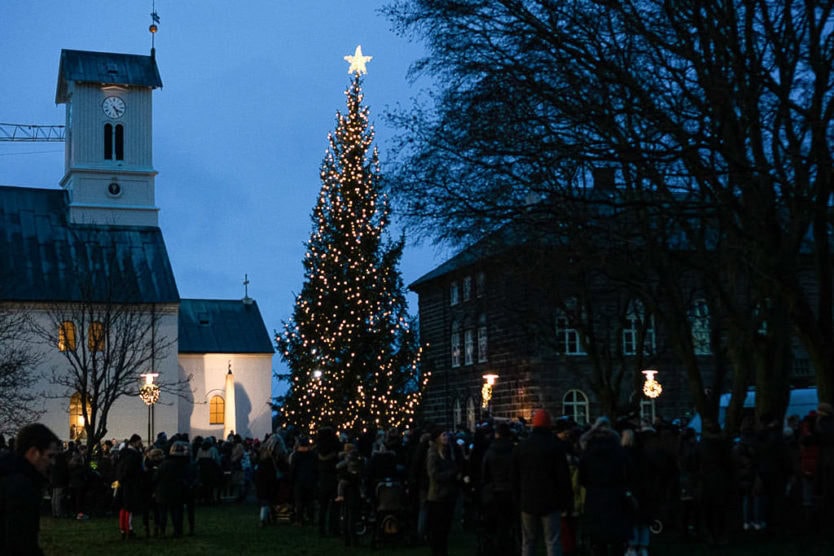 reykjavik christmas markets tree lighting event