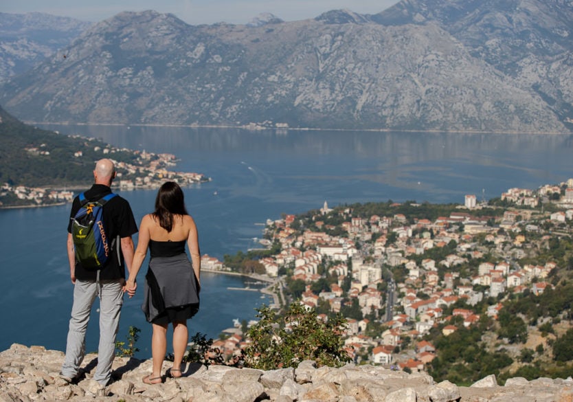 international house sitters looking over kotor views from kotor fort in montenegro