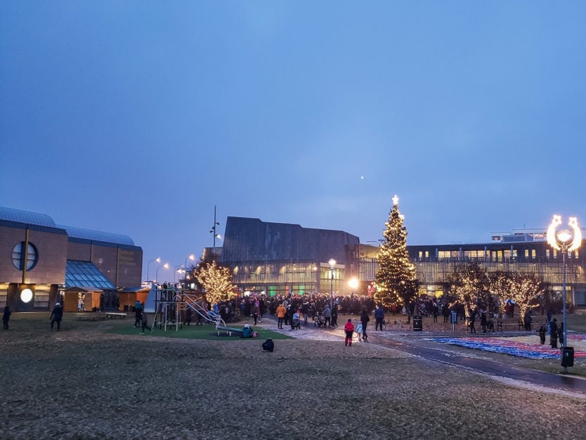 iceland christmas tree lighting