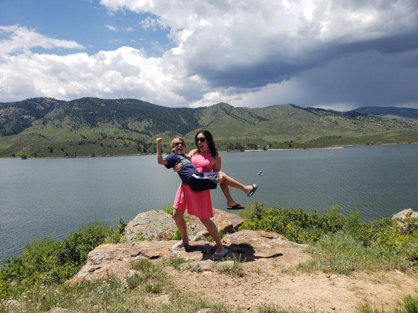 picking up nephew at horsetooth reservoir in colorado