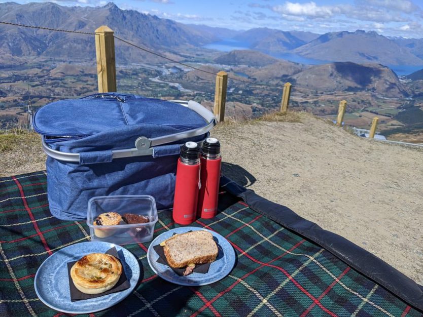 picnic basket at coronet peak near queenstown