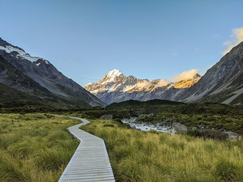 hooker valley track in mount cook new zealand