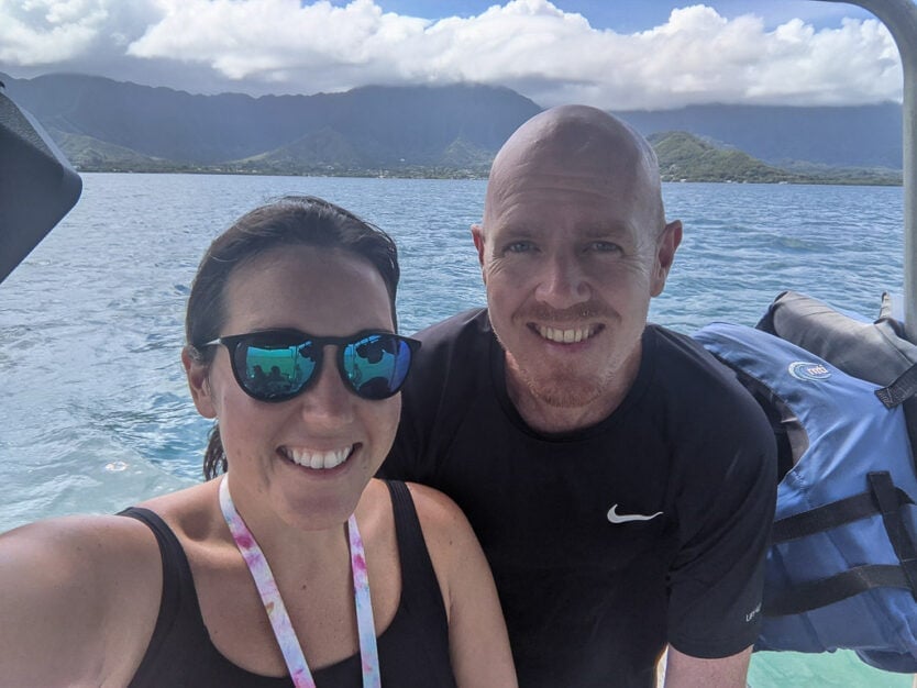 touring kaneohe sandbar on a boat