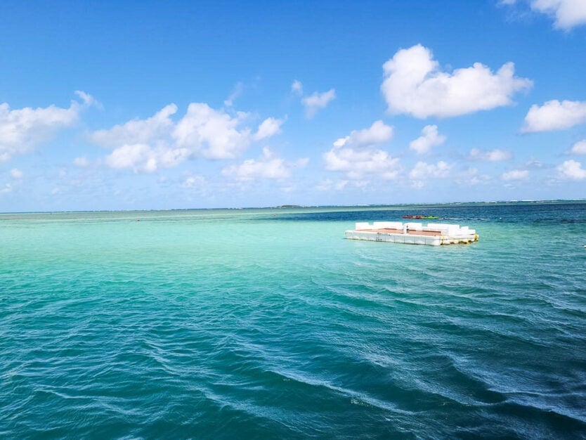 lounging platform in kaneohe bay sandbar