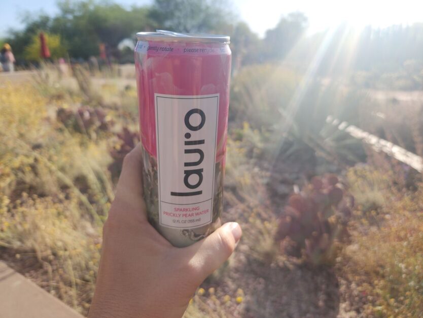 sparkling cactus water drink at desert botanical garden