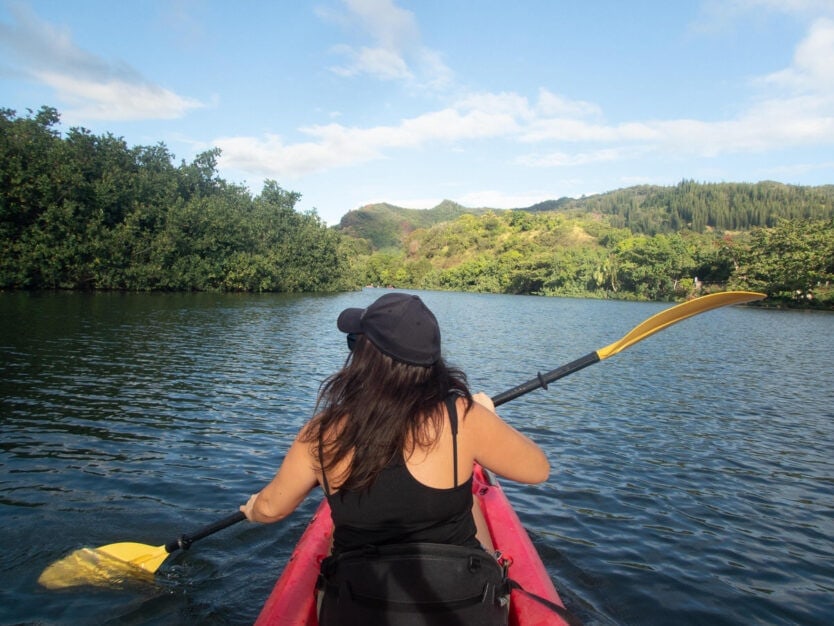 kayaking wailua river to secret falls in kauai