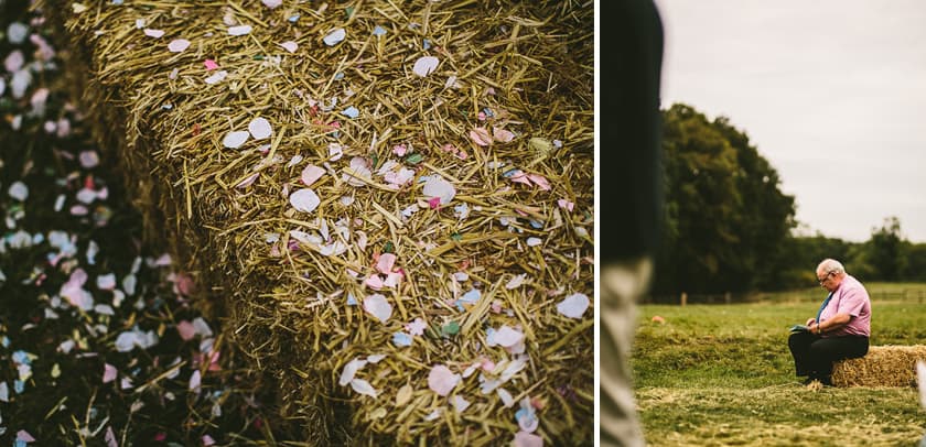 Wedding day hay bales